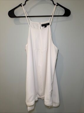 Banana Republic White High-Neck Spaghetti Strap Cami